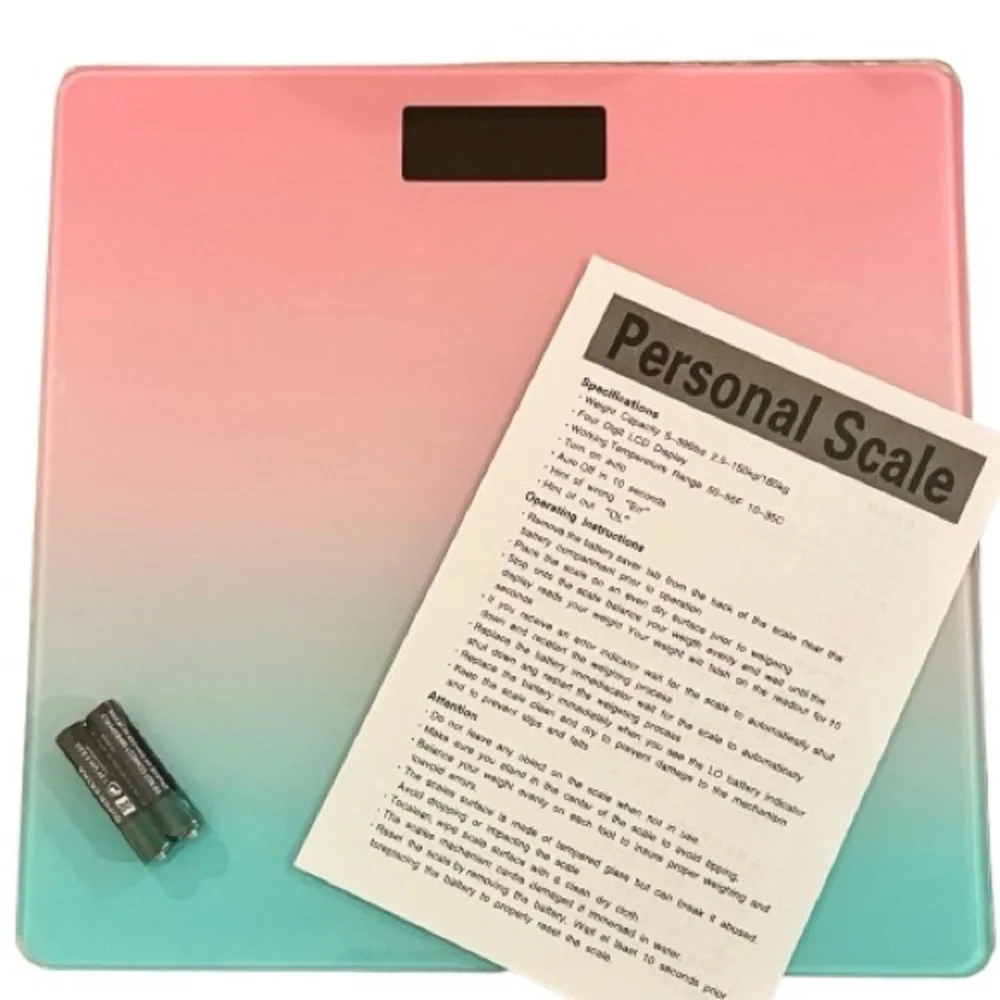 🆕- Stylish digital scale with a pink and blue gradient design. New in Box.